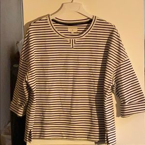 A Lou Grey 3/4 sleeve pullover striped shirt.